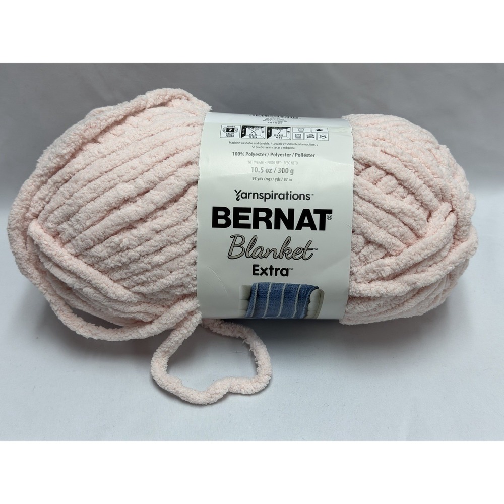 Bernat Yarnspirations Blankey Extra Yarn 10.5 oz Skein 7 Jumbo Blush Pink 27034